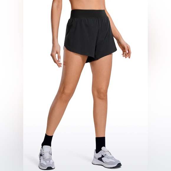 CRZ YOGA Pants - Feathery-Fit Soft Mid Rise Dolphin Lined Shorts 4''